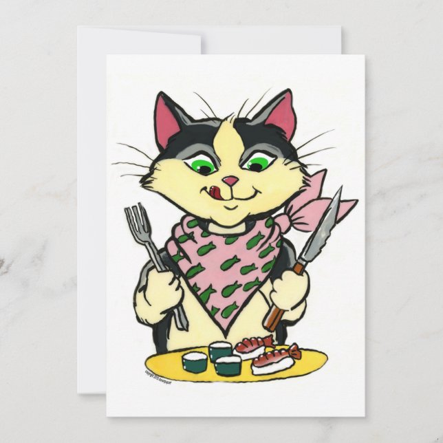 Sushikattinbjudan Inbjudningar (Framsida)