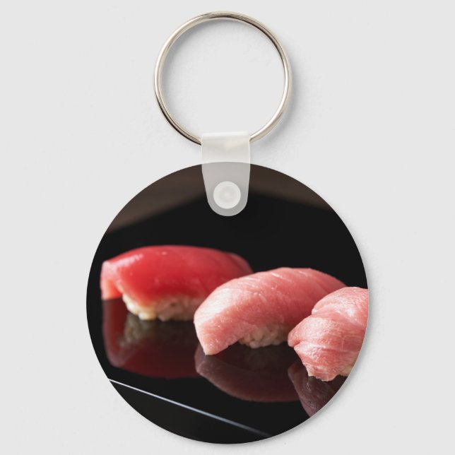 SUSHIMI Tuna & Fatty Tuna Sushi Trio Keychain Nyckelring (Framsida)