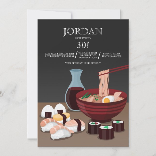 Sushimiddaginbjudan Inbjudningar (Framsida)