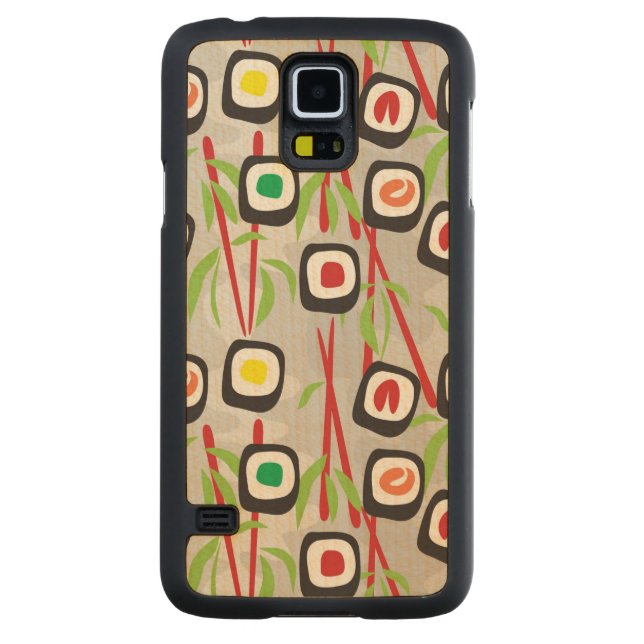 Sushimönster Carved Lönn Galaxy S5 Slim Skal (Baksidan)