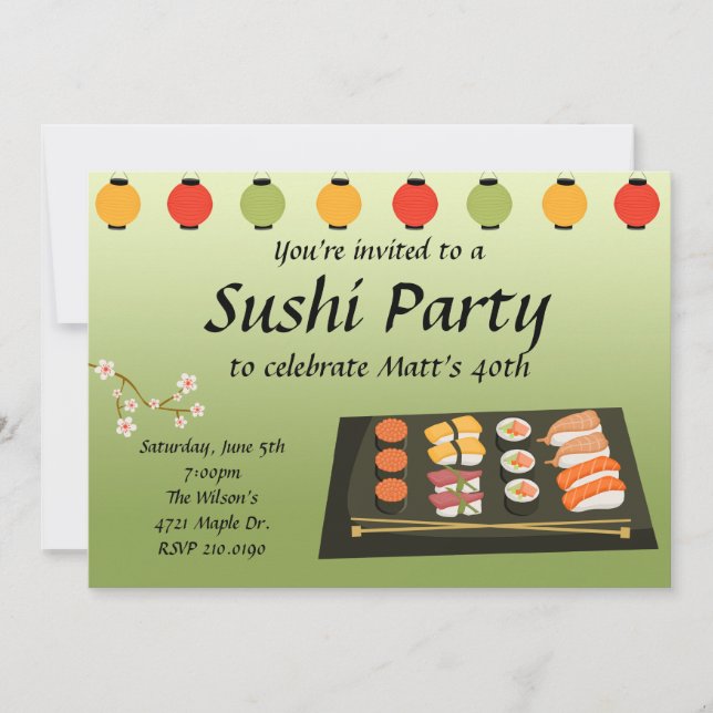 Sushipartyinbjudan Inbjudningar (Framsida)