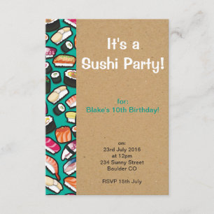 Sushipartyinbjudan Inbjudningar