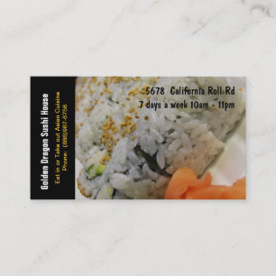 Sushirestaurang Kalifornien Rolls Visitkort