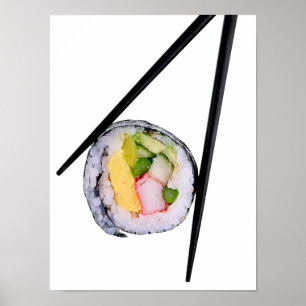 Sushirulle & pinnar - skräddarsy mall poster