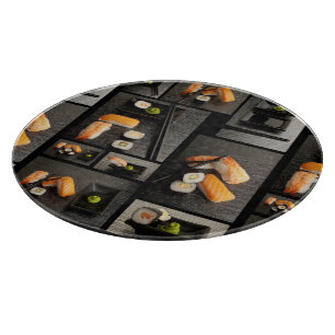 Sushisamling på svart bakgrund