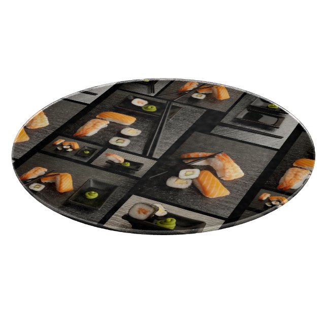 Sushisamling på svart bakgrund (Hörn)