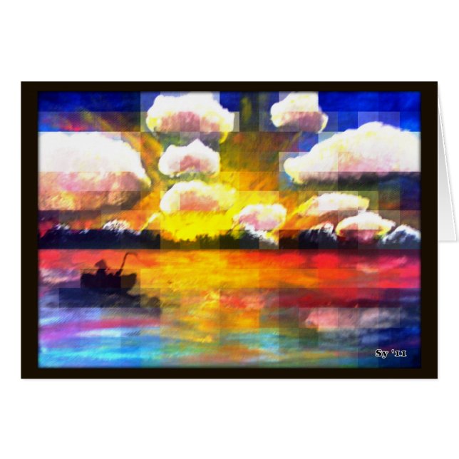 Sushisoluppgång Hälsningskort (Framsidan Horizontal)