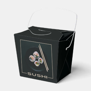Sushitake-utfavören boxas presentaskar