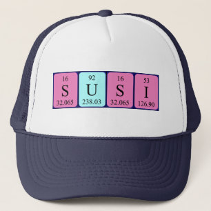 Susi periodiskt återkommande bord namn hat keps