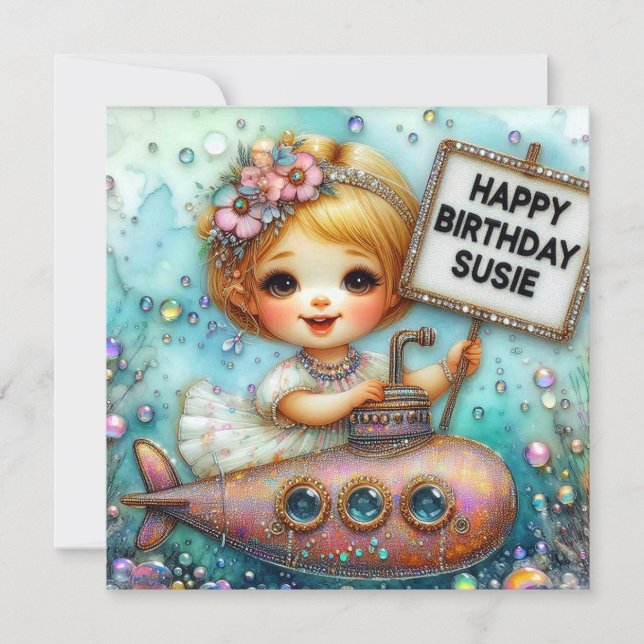 SUSIE ~ Birthday Card ~ Submarine ~ (Framsida)