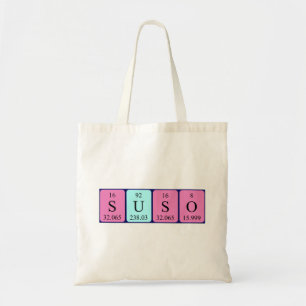 Suso periodiskt bord namn tote bag tygkasse