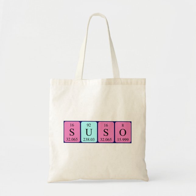 Suso periodiskt bord namn tote bag tygkasse (Framsidan)