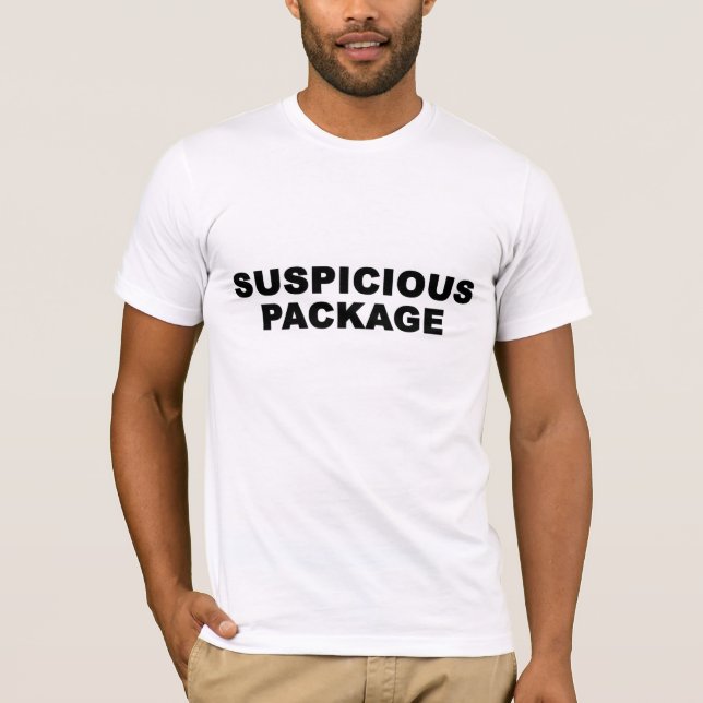Suspcious paketutslagsplats t-shirt (Framsida)