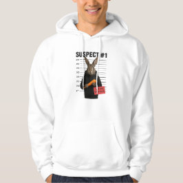 Suspect #1 – Funny Bunny Mugshot with Carrot Hoodie