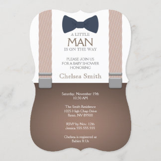 Suspender, Bow-tid, Baby Shower-inbjudan Inbjudningar