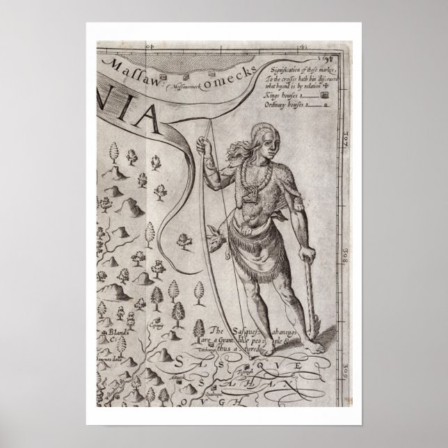 Susquehannock-krigare, närmare uppgifter från Kart Poster (Framsidan)