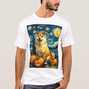 Süß Shiba Inu Halloween Jack O Lantern Pumpa T Shirt