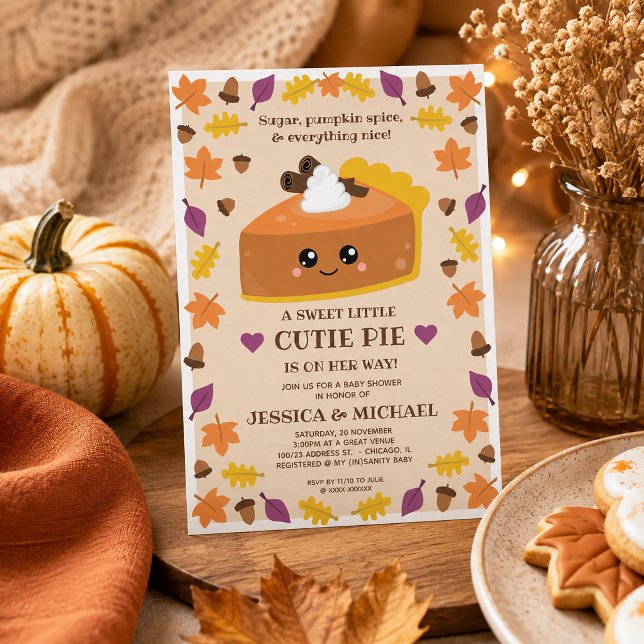 Süß Socker Fall Bebis Shower Inbjudan (You’ll definitely want a piece of this cutie pie baby shower invitation.)