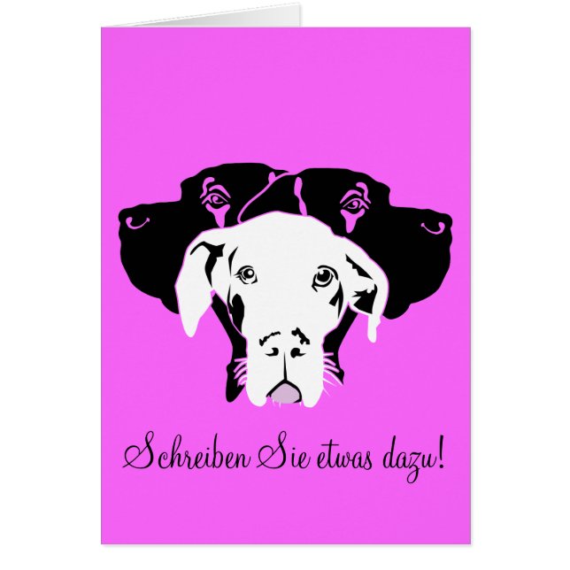 Süße Dogge in weiß Hälsningskort (Framsidan)