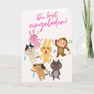 Süße Einladungskarte Du bist eingeladen! mit tanze Kort
