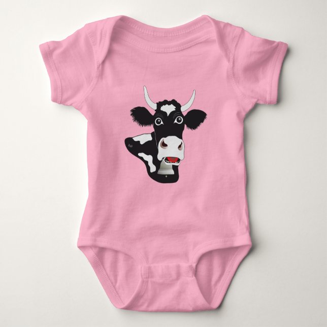 süsse freiburger Kuh Baby Body Baby Strampler T Shirt (Framsida)
