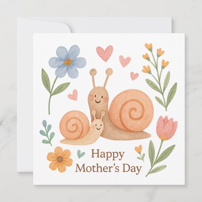 Süße Schnecken- Muttertag- Mama mit Kind Julkort (Framsida)