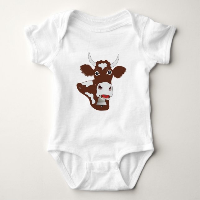 süsse simmenthaler Kuh Baby Body T Shirt (Framsida)