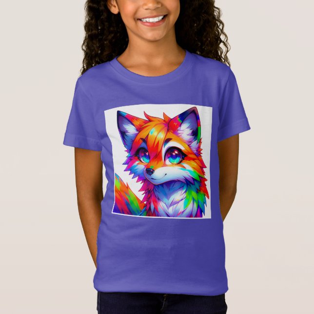 Süßer bunter Fuchs  T Shirt (Framsida)