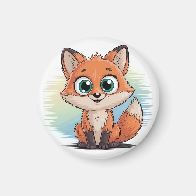 Süßer Fuchs Cartoon | Niedliche Tier Illustration  Magnet (Framsidan)
