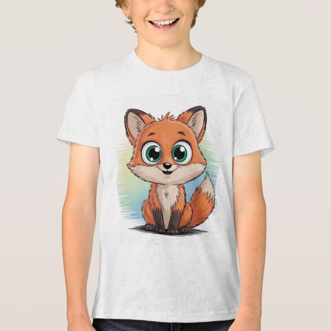 Süßer Fuchs Cartoon | Niedliche Tier Illustration  T Shirt (Framsida)