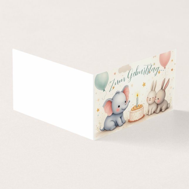 Süßer Geburtstagsgruß mit Tierfreunden Kort (Utsida)