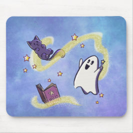 Süßer Geist und Katze beim Zaubern auf Mousepad Musmatta