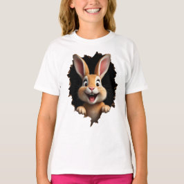 Süßer Hase guckt durch Loch - Osterhase T Shirt