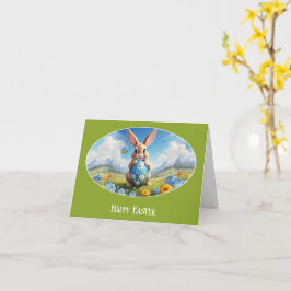 Süßer Osterhase in Landschaft -  Kort