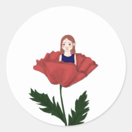 Süßer Sticker - Blume - Mädchen - Basteln Runt Klistermärke