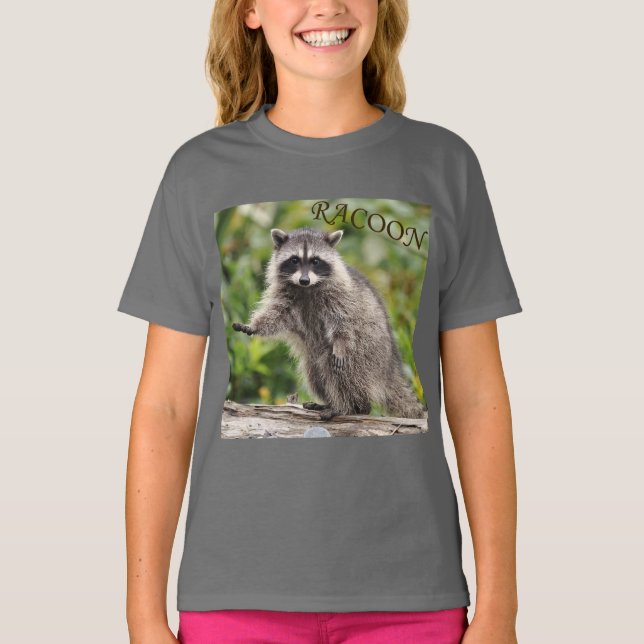 süsser Waschbär  T Shirt (Framsida)