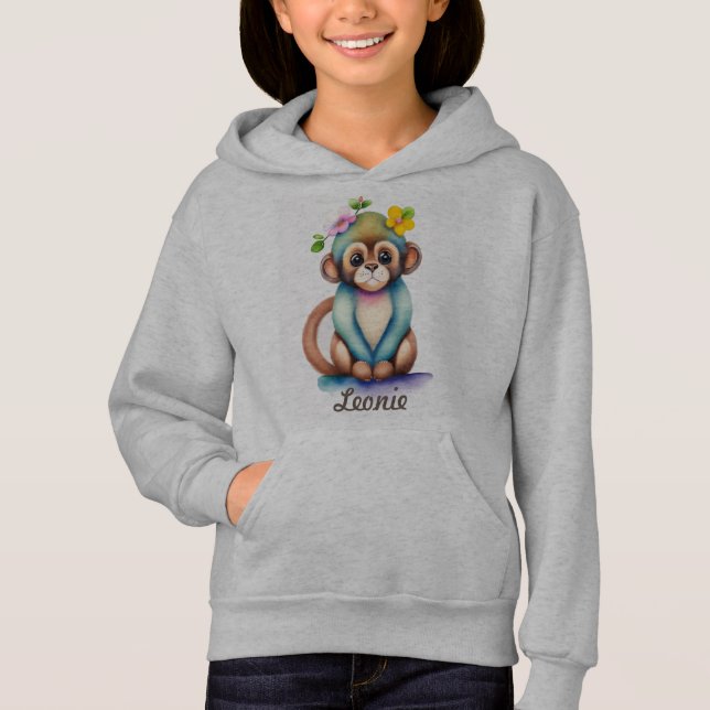 süßes Äffchen, Aquarellmalerei T Shirt (Framsida)