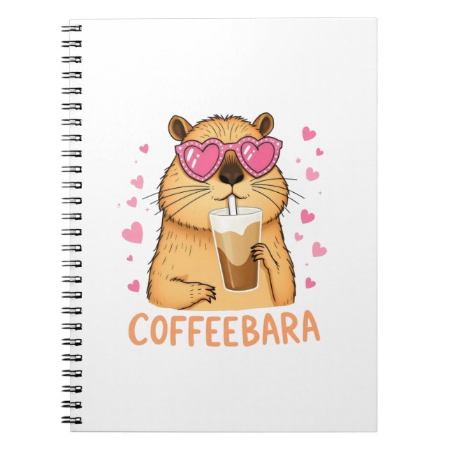 Süßes Capybara mag Kaffee Coffeebara Anteckningsbok (Framsidan)