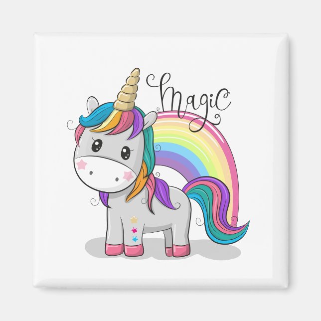 Süßes Einhorn Unicorn mit großen Augen Magnet (Framsidan)