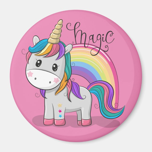 Süßes Einhorn Unicorn mit großen Augen Magnet (Framsidan)