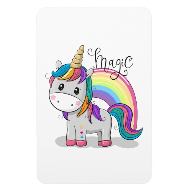 Süßes Einhorn Unicorn mit großen Augen Magnet (Vertikal)