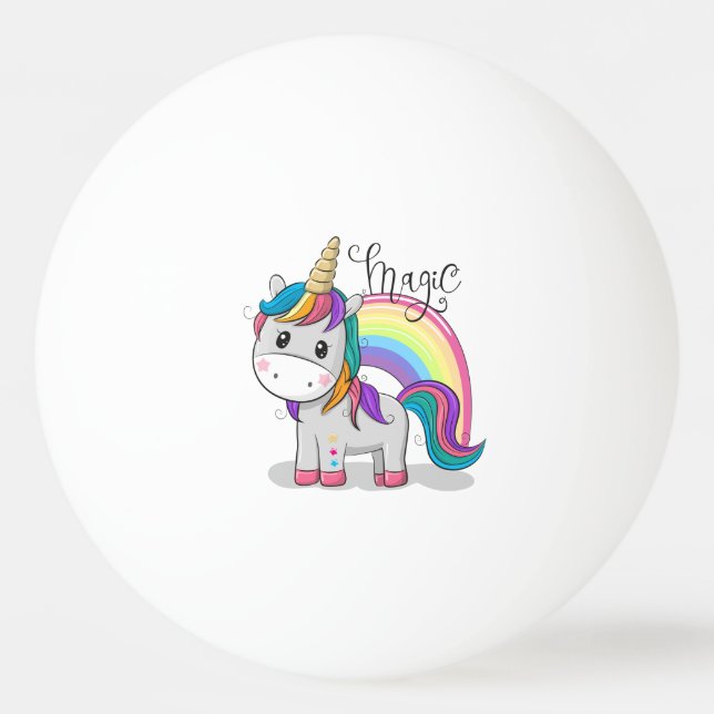 Süßes Einhorn Unicorn mit großen Augen Pingisboll (Framsidan)