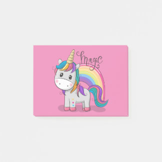 Süßes Einhorn Unicorn mit großen Augen Post-it Block