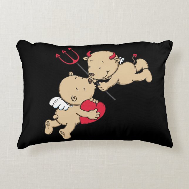 Süßes Engel & Teufel Kissen von "STEINBECK ", Prydnadskudde (Framsidan)