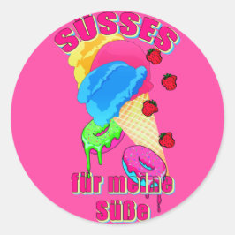 SÜSSES für meine Süße Eis Eiscreme Donut Erdbeeren Runt Klistermärke