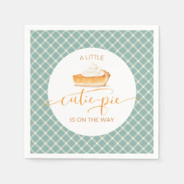 Süßes Kürbispaj Fall Plaid Baby Shower Pappersservett