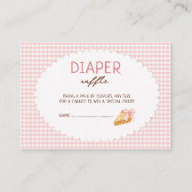 Süßes rosa Gingham-Baby-Shower-Windel-Lotterie