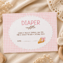 Süßes rosa Gingham-Baby-Shower-Windel-Lotterie
