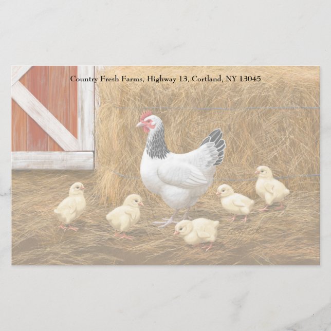 Sussex Chicken Mamma Hen och Chickar Brevpapper (Framsida)