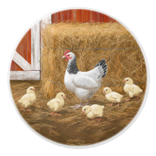 Sussex Chicken Mamma Hen och Chickar Knopp